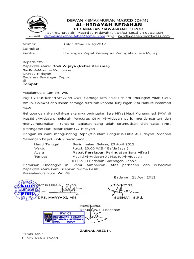 8 Surat Undangan Rapat Isramirajdocx