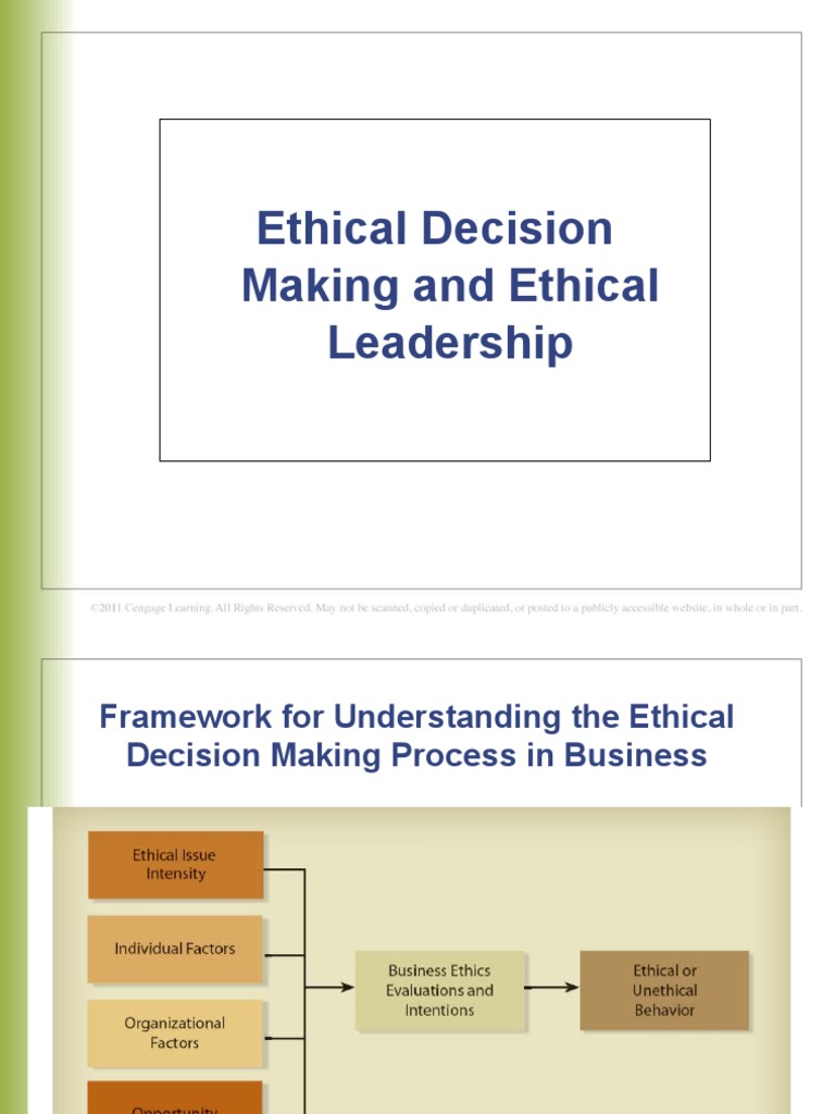 Ethical Decision-Making Framework in Business | PDF | Leadership ...