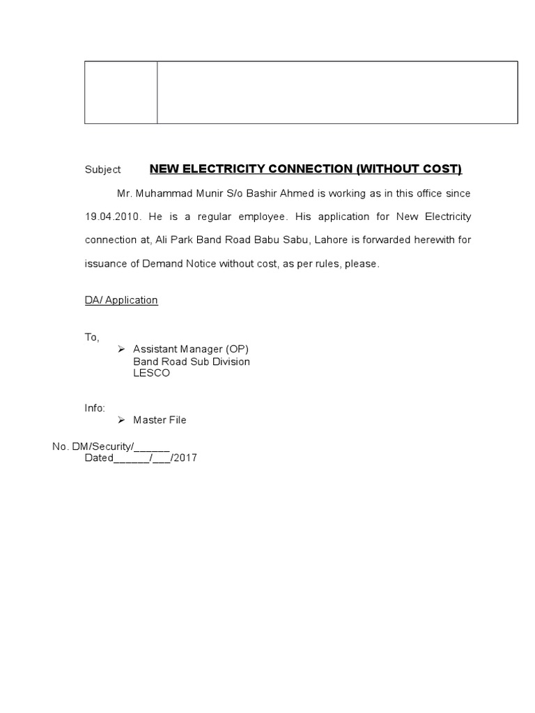 New Electricity Connection (Without Cost) PDF