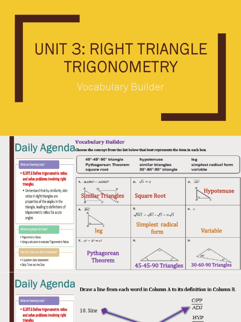Right Triangle Trigonometry Guide | PDF | Trigonometry | Trigonometric ...