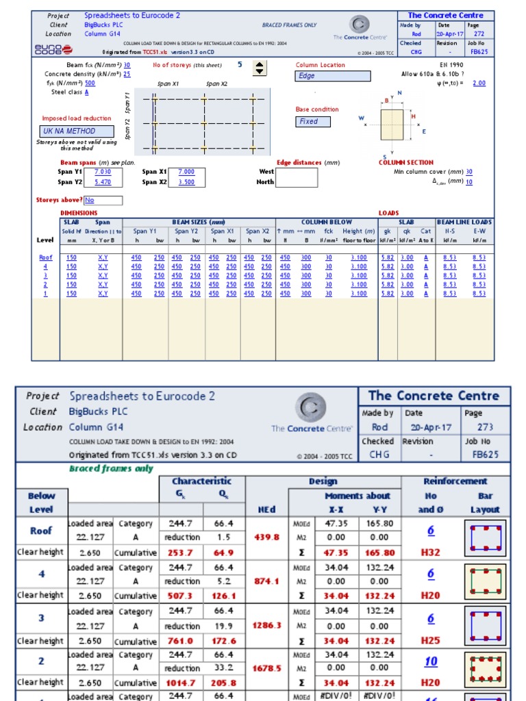 Column Load Take-Down Design B-1 | PDF | Column | Materials