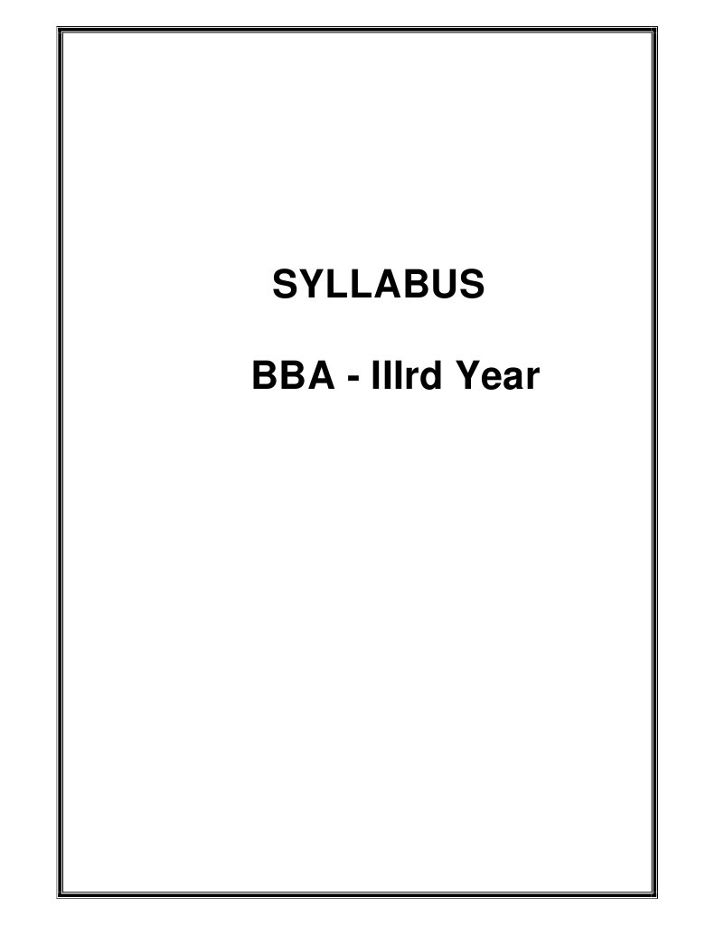 BBA 3rd Year | PDF