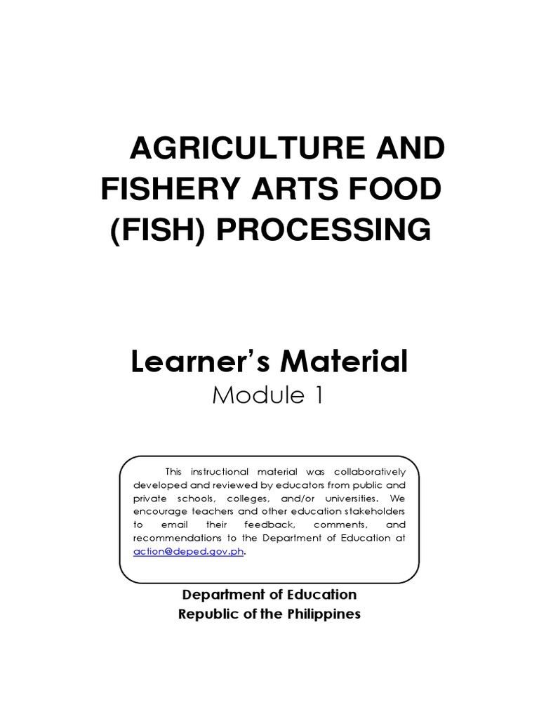 Agriculture and Fishery Arts Food (Fish) Processing - MODULE 1 | PDF ...