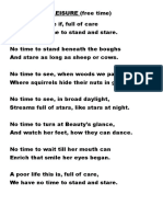 Form 3 Poem - Leisure
