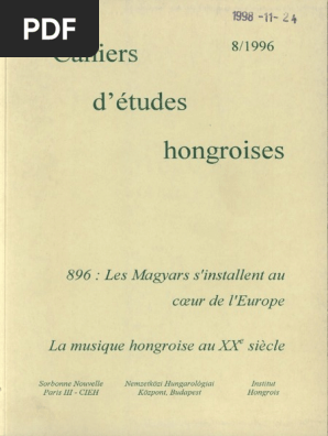 Cahier D Etudes Hongroises Pdf Magyars Empire Byzantin