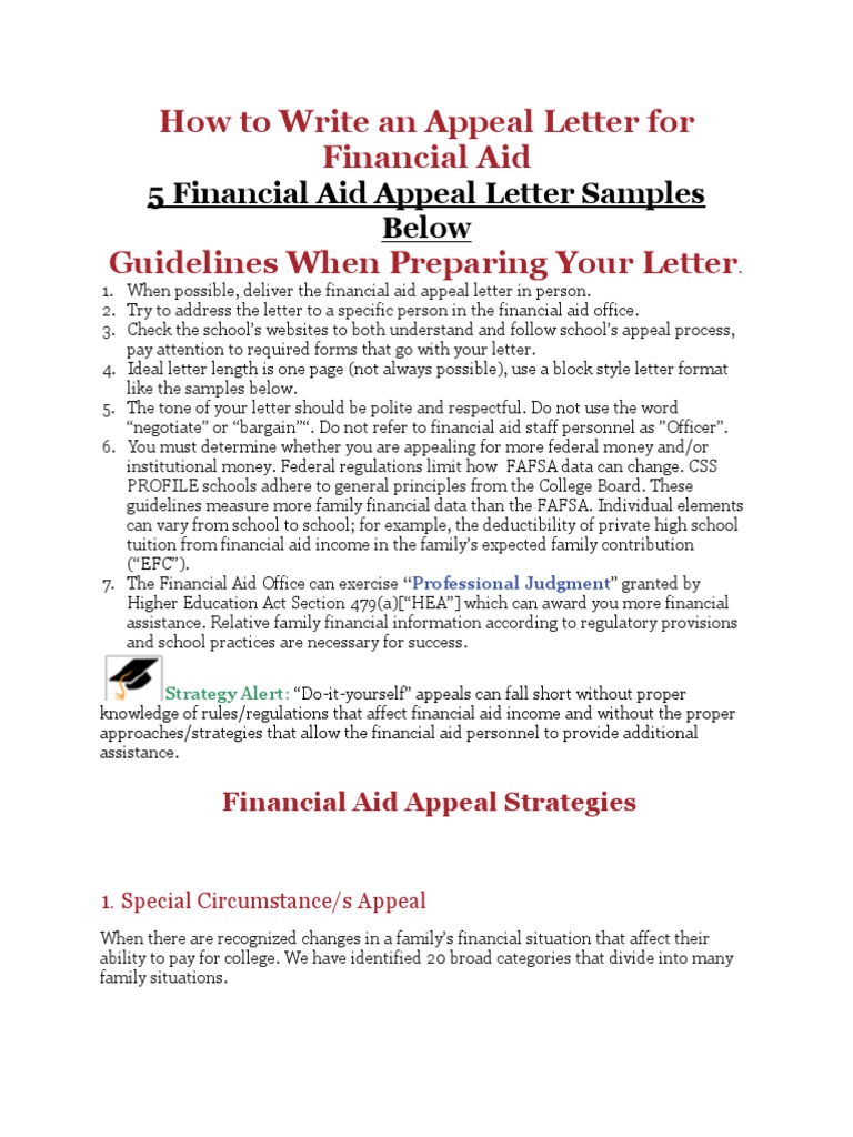 How To Write An Appeal Letter For Financial Aid | PDF | Government 