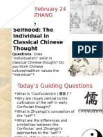 Week 4, February 24 Dr. Yun Zhang: Chinese Selfhood: The Individual in Classical Chinese Thought