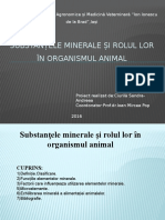 Substantele Minerale Si Rolul Lor in Organismul Animal