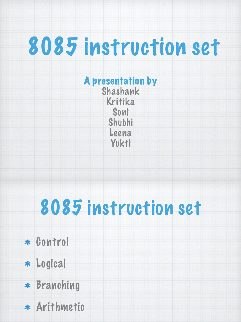 8085 Instruction Set: A Presentation by | PDF