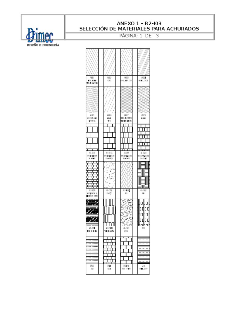 Anexo 1 Selección de Materiales para Achurados | PDF