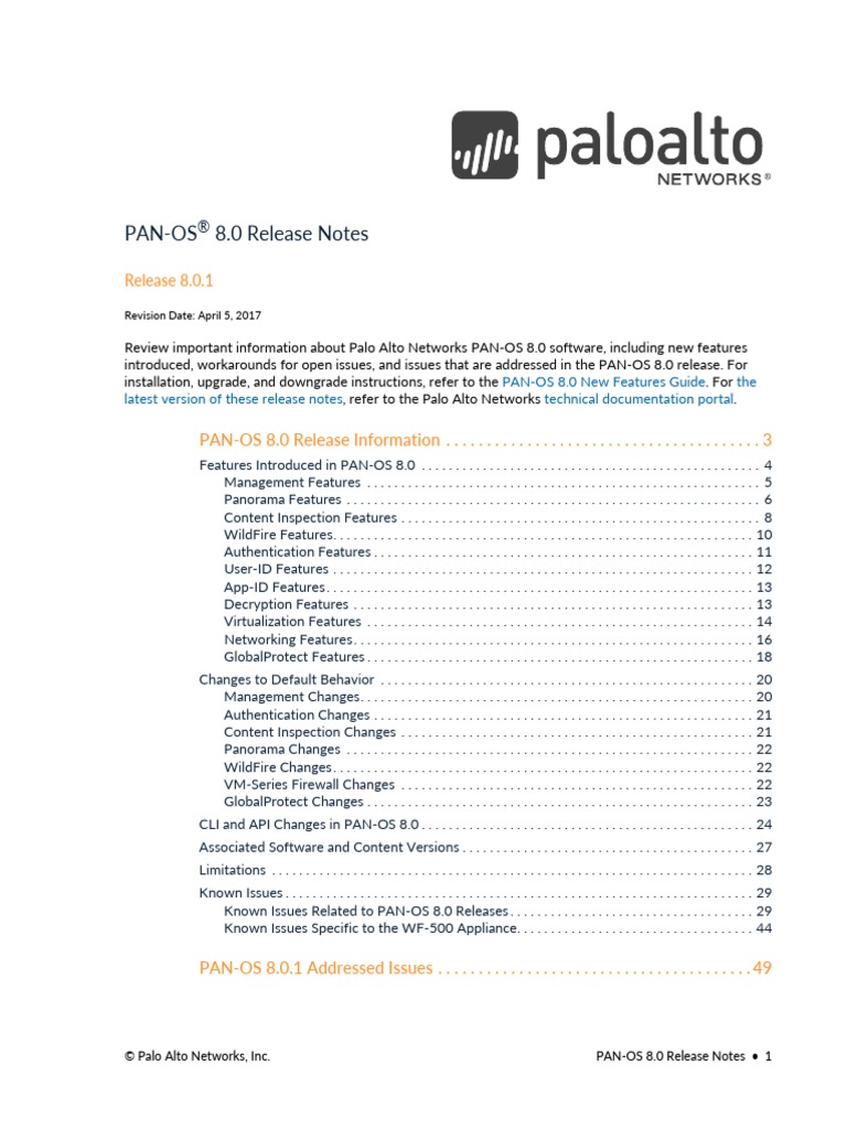 PAN-OS v8 Release Notes | PDF | Malware | Authentication