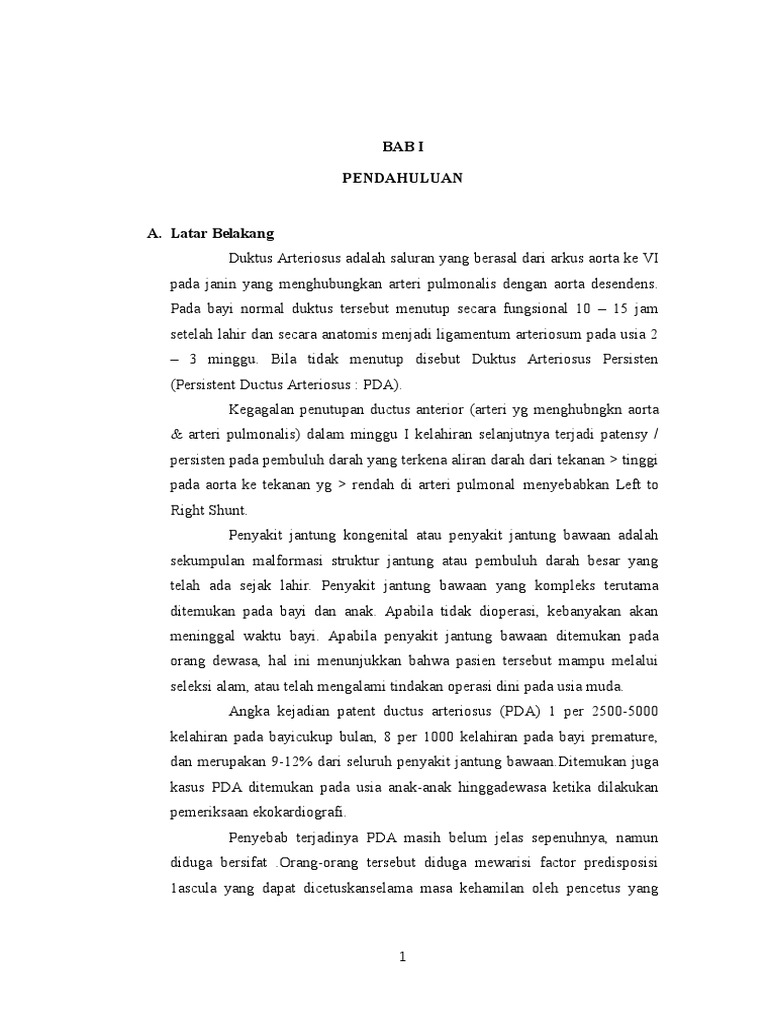 Laporan Pendahuluan Patent Ductus Arteriosus (Autosaved)