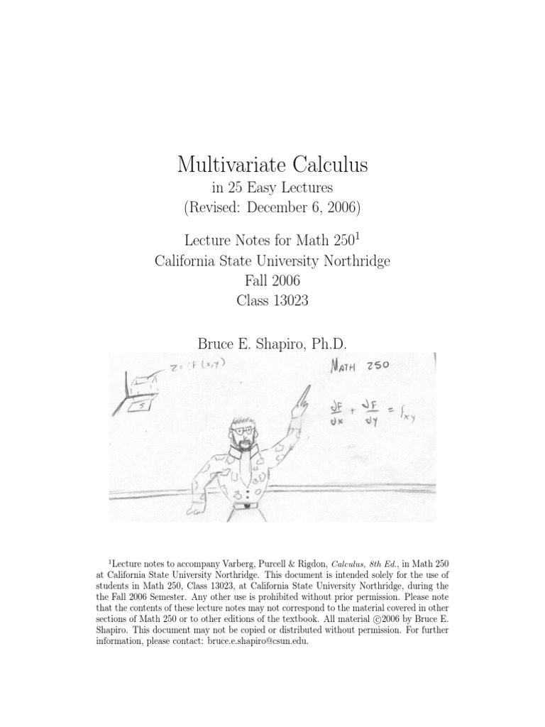 Multivariate Calculus in 25 Easy Lectures | PDF | Euclidean Vector | Sphere