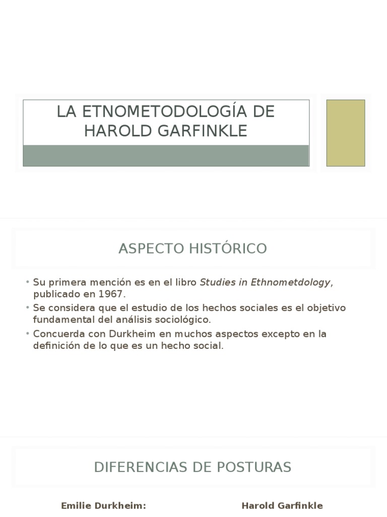 14 La Etnometodología de Harold Garfinkle | PDF | Sociología | Conocimiento
