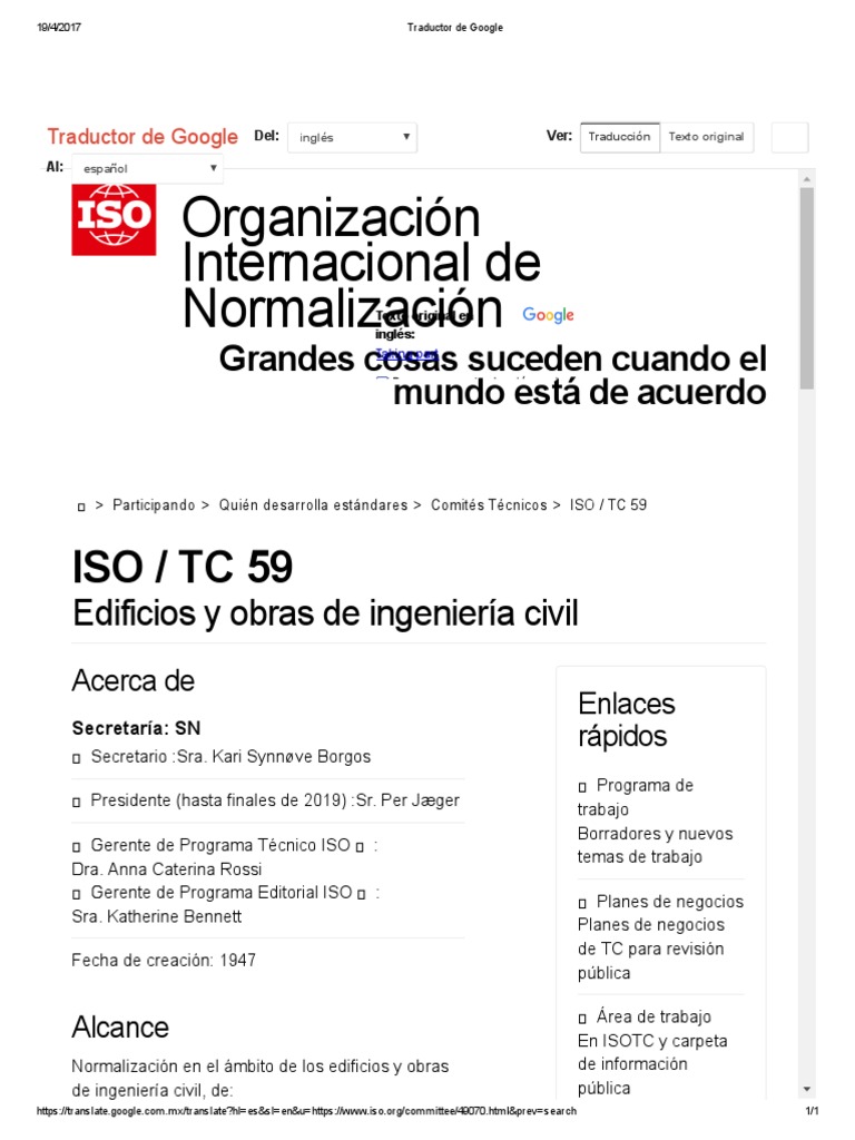 Iso TC 59 | PDF | Organización internacional para la estandarización ...