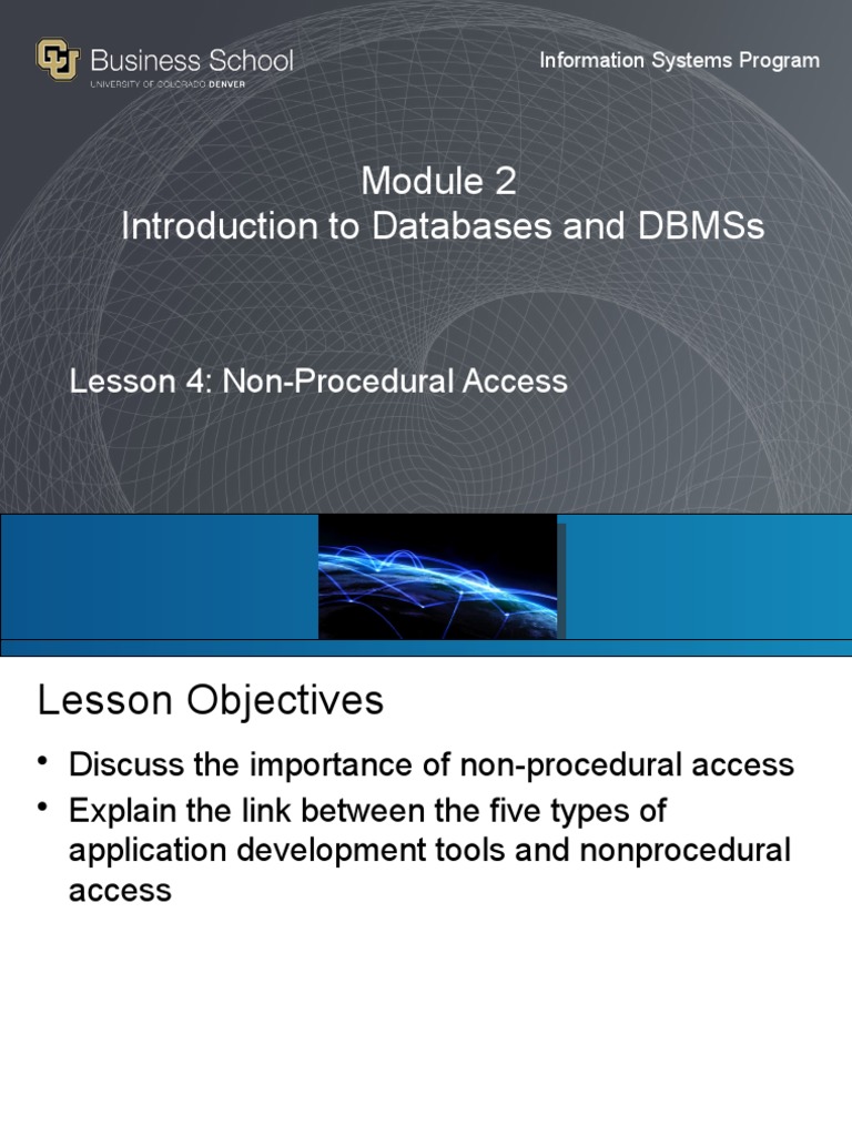 Non-Procedural Database Access Overview | PDF | Databases | Information ...