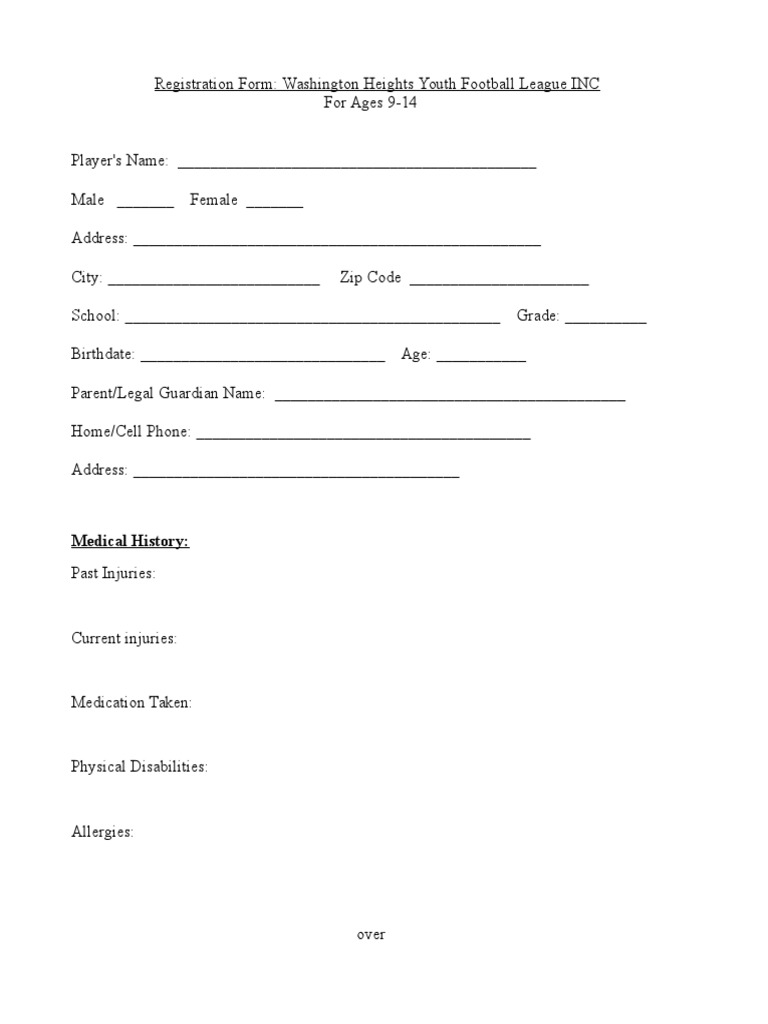 Players Registration Form | PDF