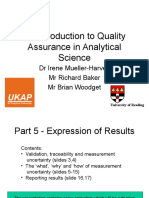 An Introduction To Quality Assurance in Analytical Science: DR Irene Mueller-Harvey MR Richard Baker MR Brian Woodget