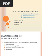 Software Maintenance: Management of Maintenance Maintenance Process Maintenance Models