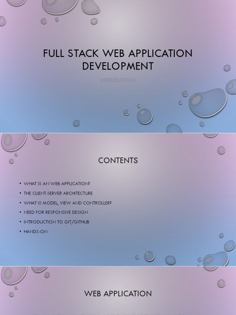 Full Stack Web Application Development | PDF | Web Application ...