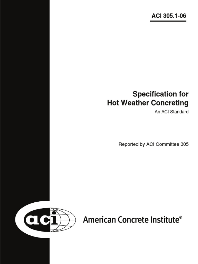 ACI 305.106 Specification For Hot Weather Concreting PDF PDF