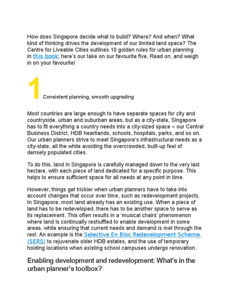 Singapore's Urban Planning Strategies | PDF | Singapore | World Politics