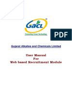 User Manual For Web Based Recruitment Module: Gujarat Alkalies and Chemicals Limited