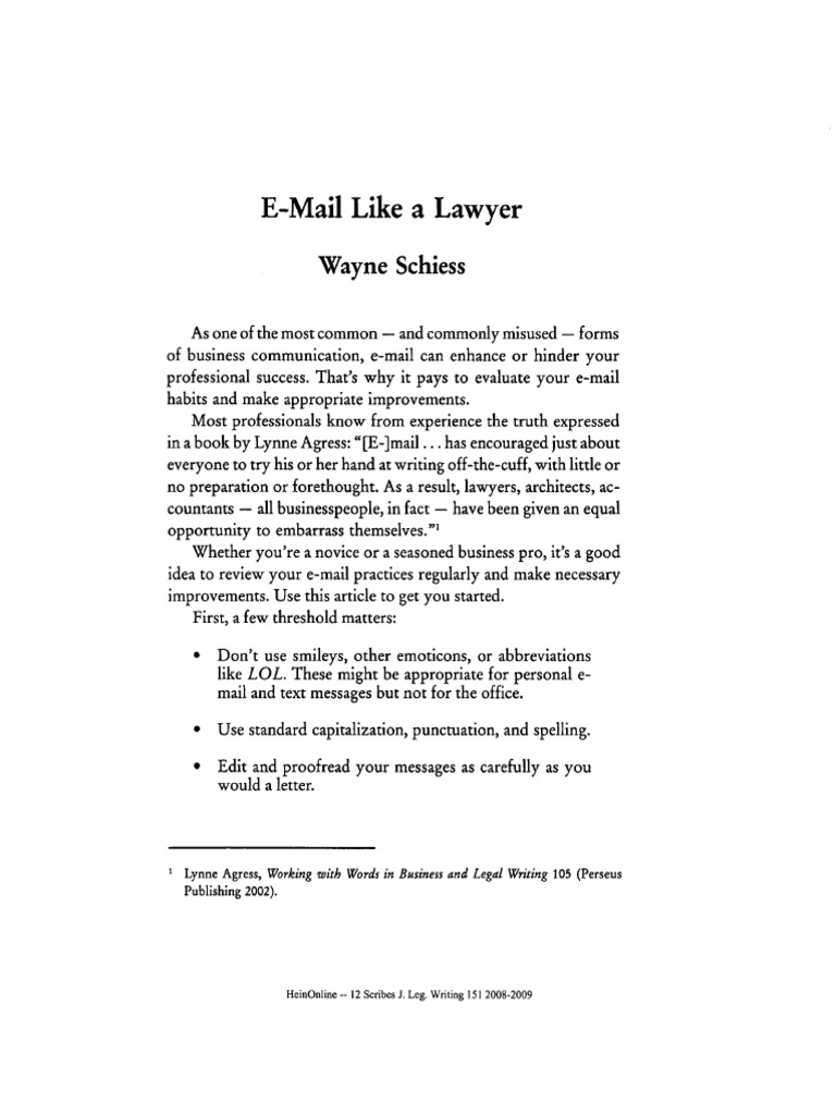 Email Like A Lawyer | PDF