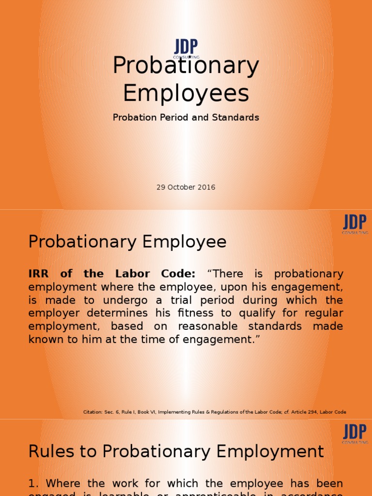 Probationary Employees-Probation Period and Standards | PDF ...
