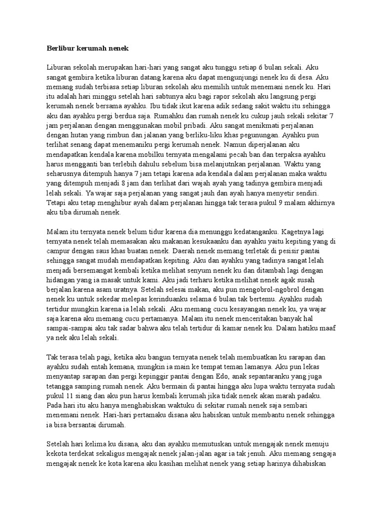Contoh Puisi Liburan Ke Rumah Nenek Kumpulan Puisi