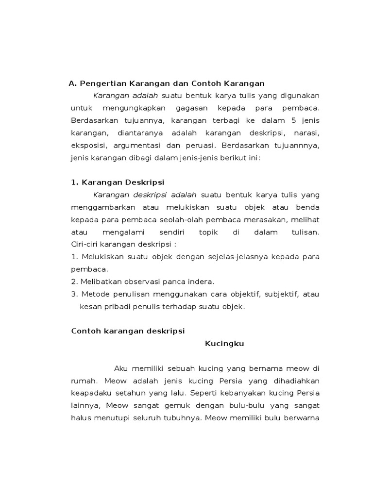 Contoh Report Tentang Kucing