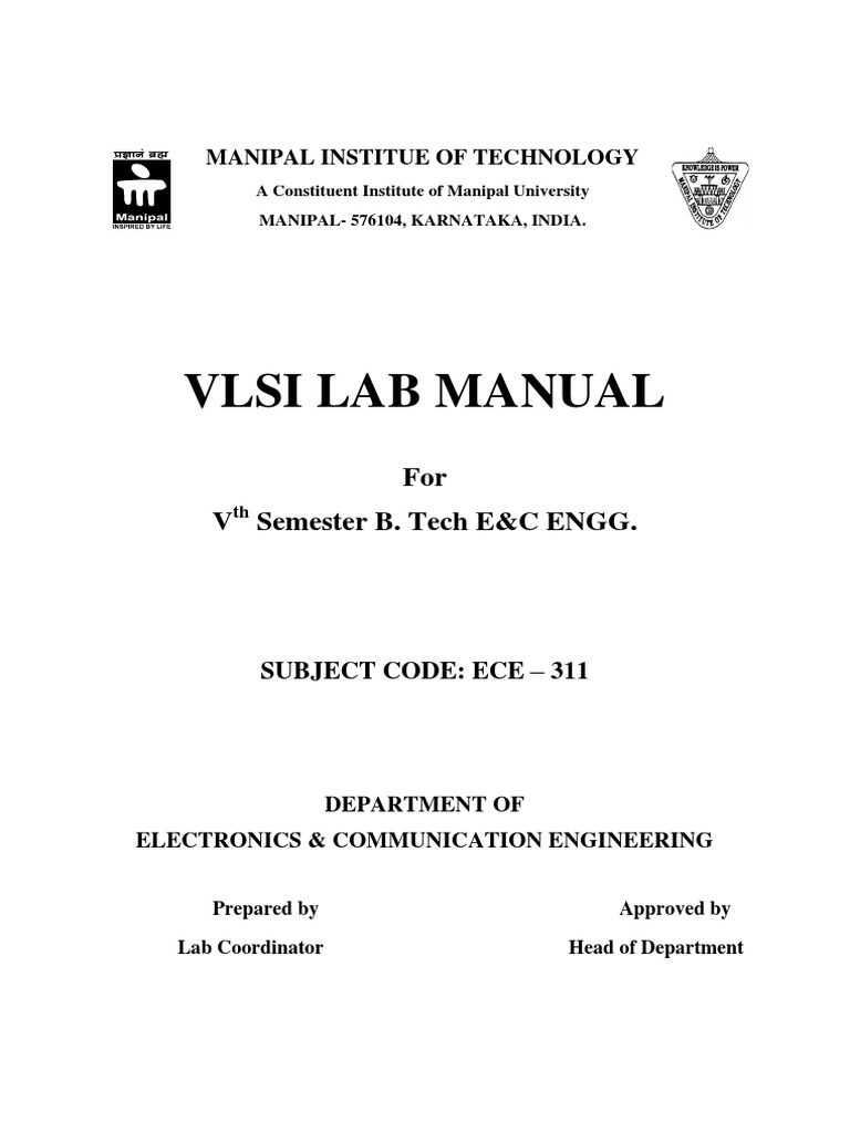 VLSI Lab Manual for B.Tech E&C Students | PDF | Vhdl | Hardware ...