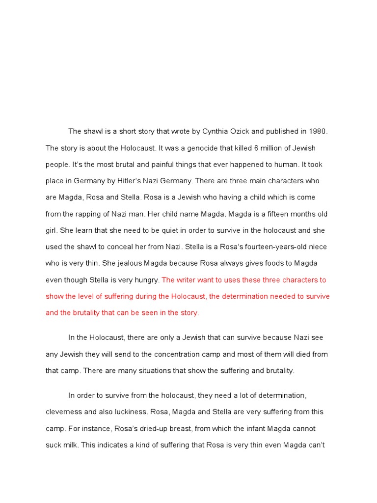 The shawl cynthia ozick summary