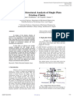 Ijert Ijert: Design and Structural Analysis of Single Plate Friction Clutch