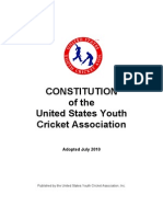 Constitution of The United States Youth Cricket Association: Adopted July 2010