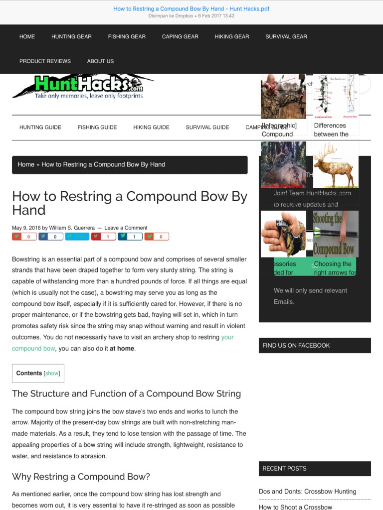 How to Restring a Compound Bow by Hand Hunt Hacks Bow And Arrow