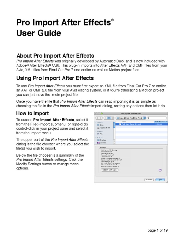 Pro Import After Effects User Guide | PDF | Media Technology | Software
