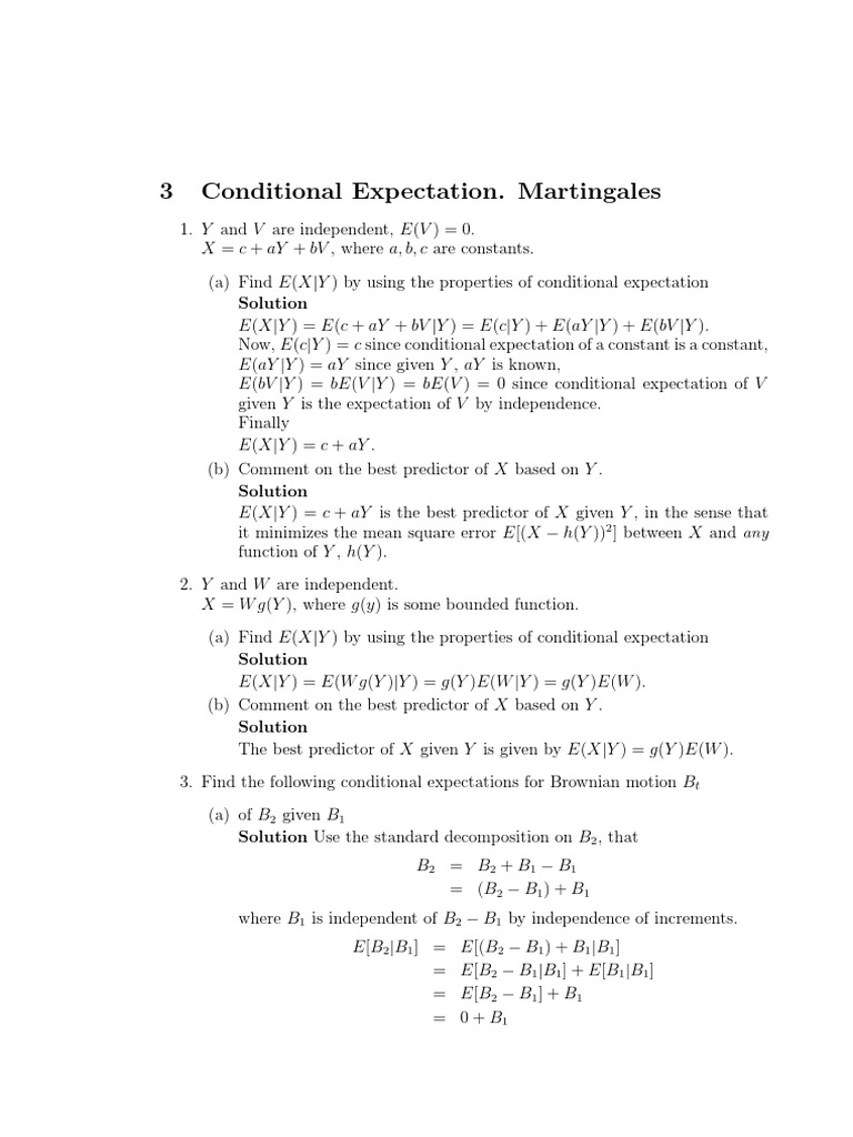 Conditional Expectation, Martingales PDF
