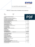 Fiche Outil - Exemple de Grille de Compte Rendu D Entretien de Recrutement