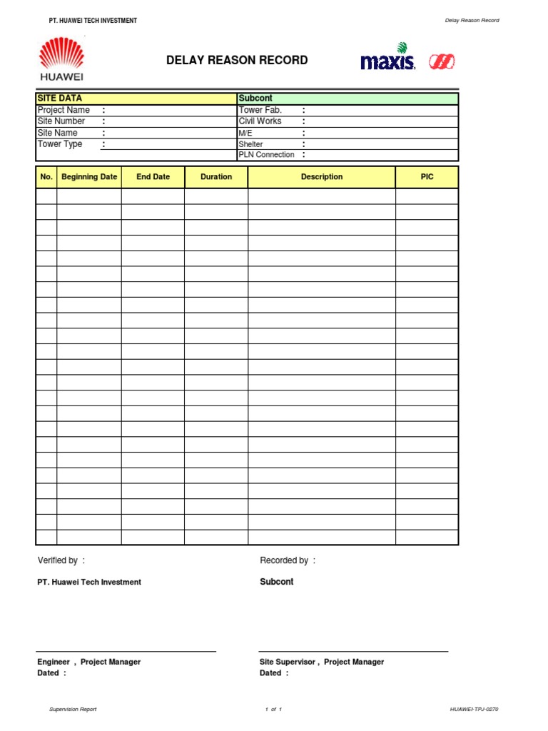 Huawei Project Delay Record: Tower Fab | PDF