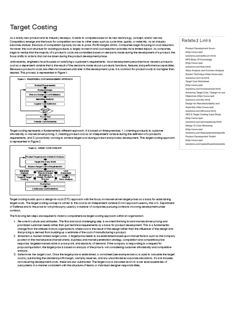 Target Costing NPD Solutions | PDF | New Product Development | Business ...