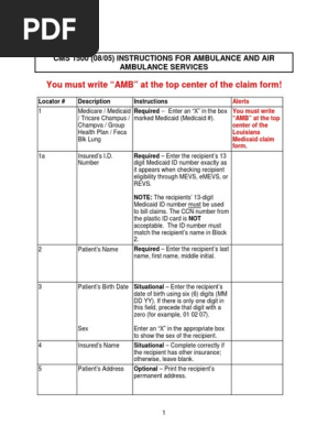 Air Ambulance CMS 1500