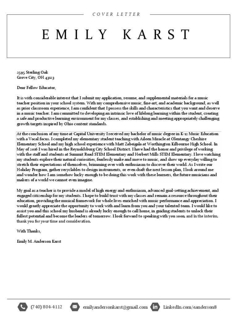 General Cover Letter PDF Educational Psychology Sharing