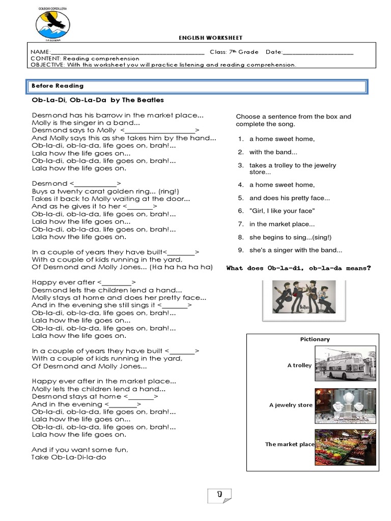 English Worksheet - The Beatles PDF | Entertainment (General) | Leisure