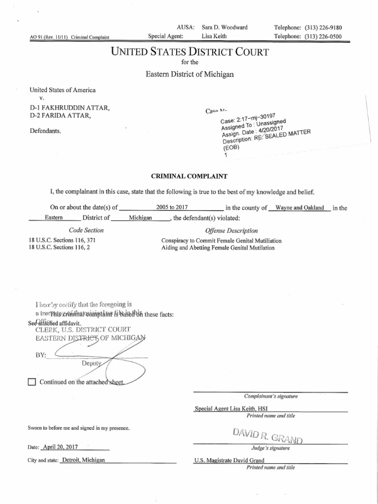 Attar Genital Mutilation Complaint | PDF