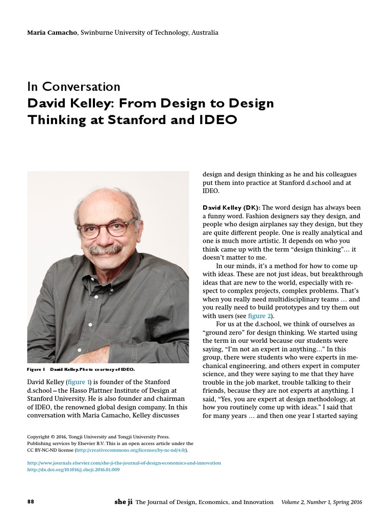 David Kelley: From Design To Design Thinking at Stanford and IDEO | PDF ...