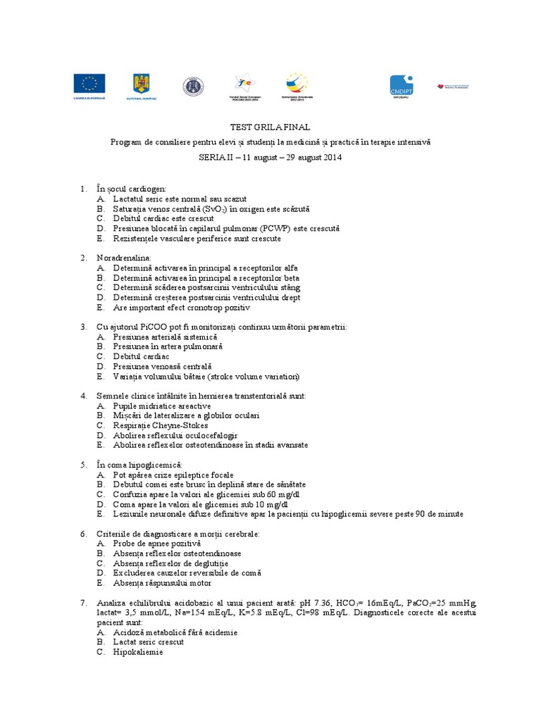 Test Grila Studenti ATI Varianta 2 | PDF