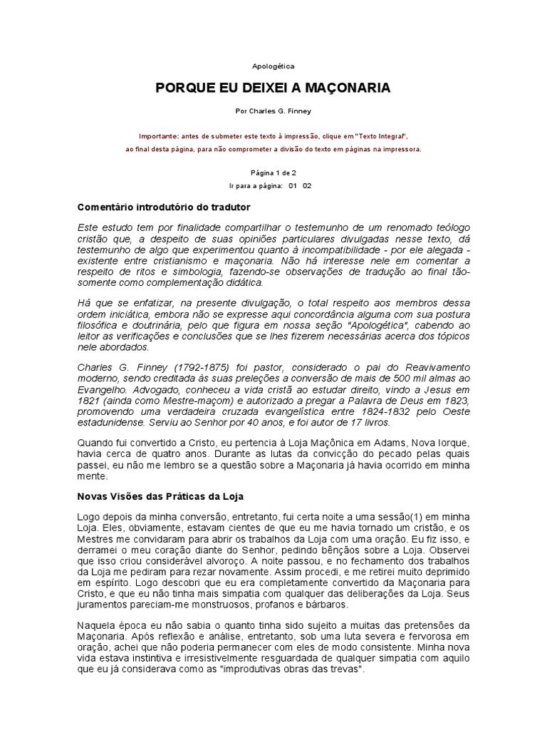 Porque Eu Deixei a Maçonaria