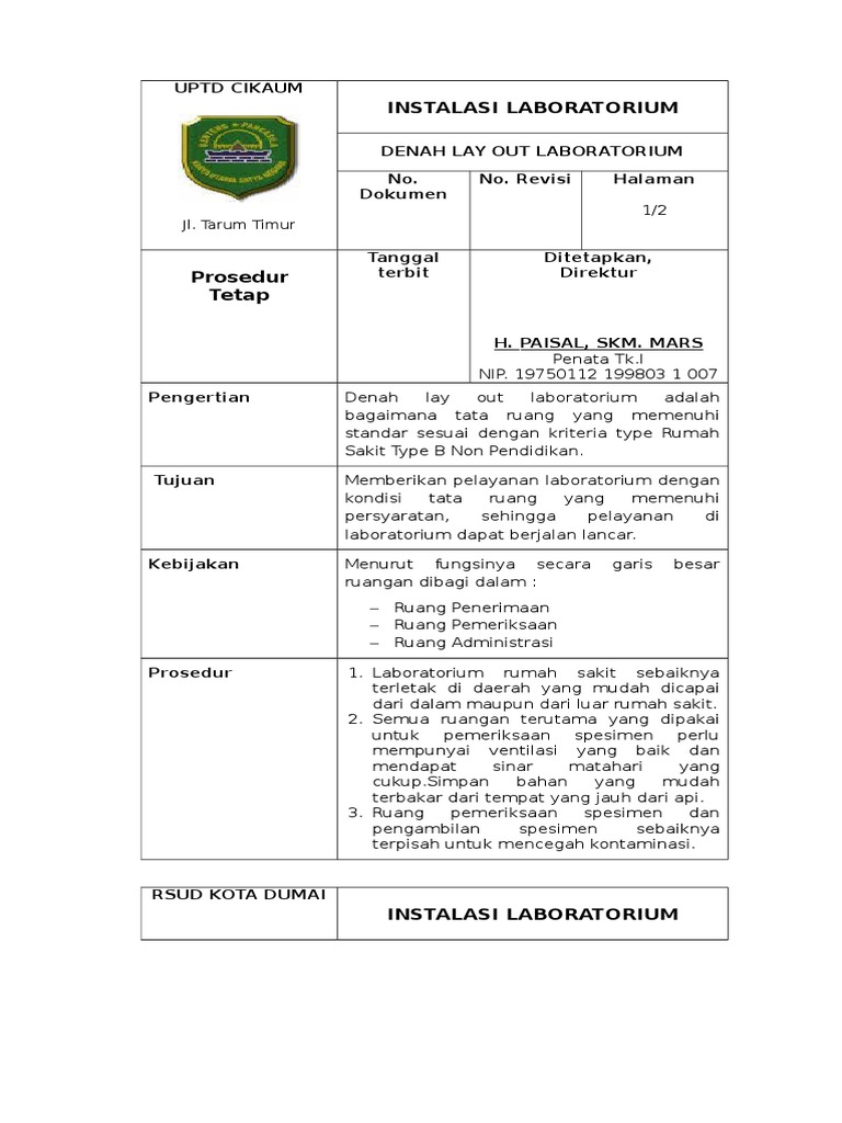 Denah Lay Out Labor