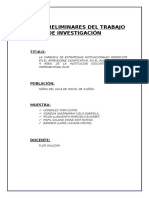 Bases Preliminares Del Trabajo de Investigación